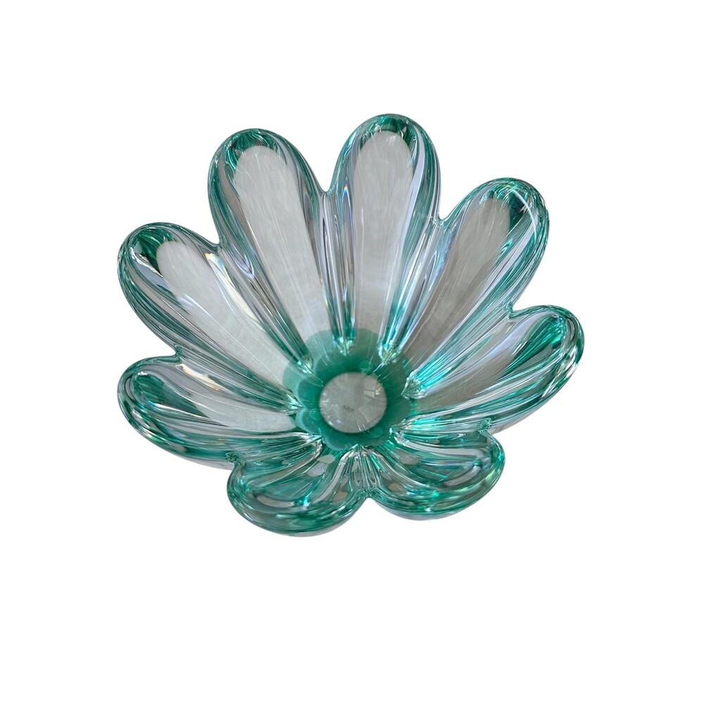 Vintage Orrefors Swedish Crystal Lotus Flower Petal Bowl by Lars Hellsten - Picture 2 of 6